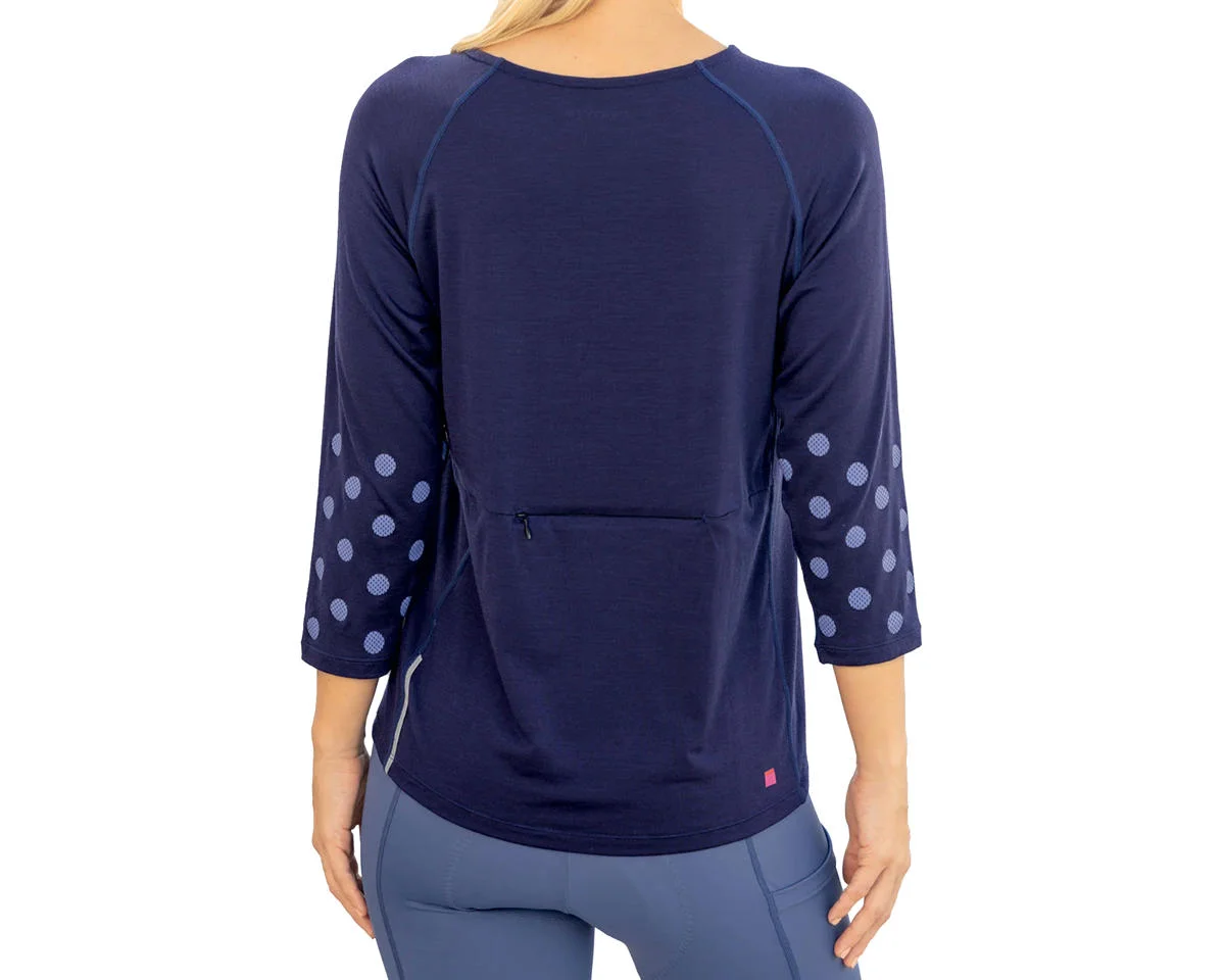Terry Women's Merino 3/4 Sleeve Top (Navy) (S) - view 2